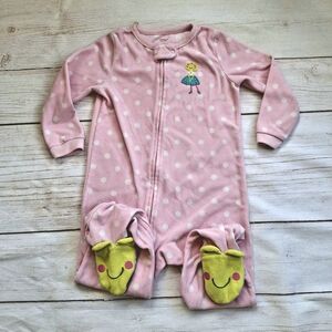 Carter's 4T Fleece Frog Princess Footed Zippered Sleeper